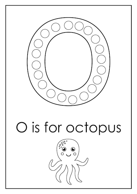 Learning English alphabet for kids Letter O Dot marker activity