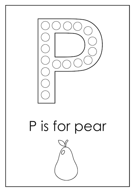 Learning English alphabet for kids Letter P Dot marker activity