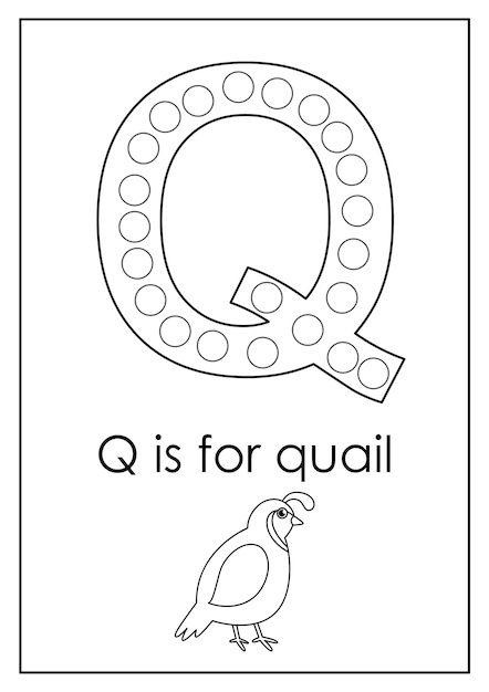 Learning English alphabet for kids Letter Q Dot marker activity