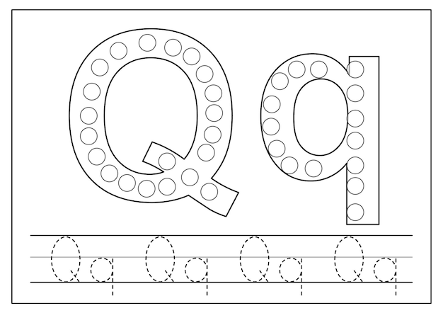 Learning English alphabet for kids Letter Q Tracing letters