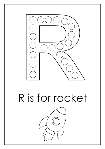 Learning English alphabet for kids Letter R Dot marker activity