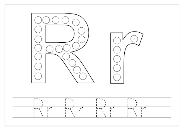 Learning English alphabet for kids Letter R Tracing letters