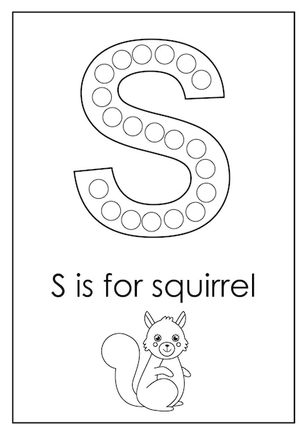 Learning English alphabet for kids Letter S Dot marker activity