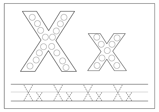 Learning English alphabet for kids Letter X Tracing letters