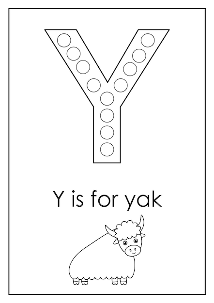 Learning English alphabet for kids Letter Y Dot marker activity