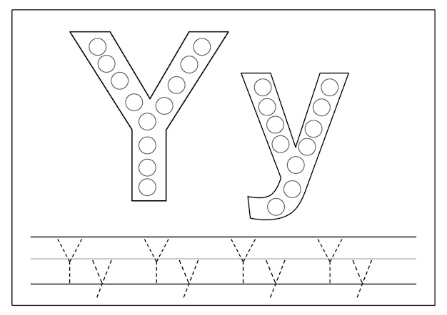 Learning English alphabet for kids Letter y Tracing letters