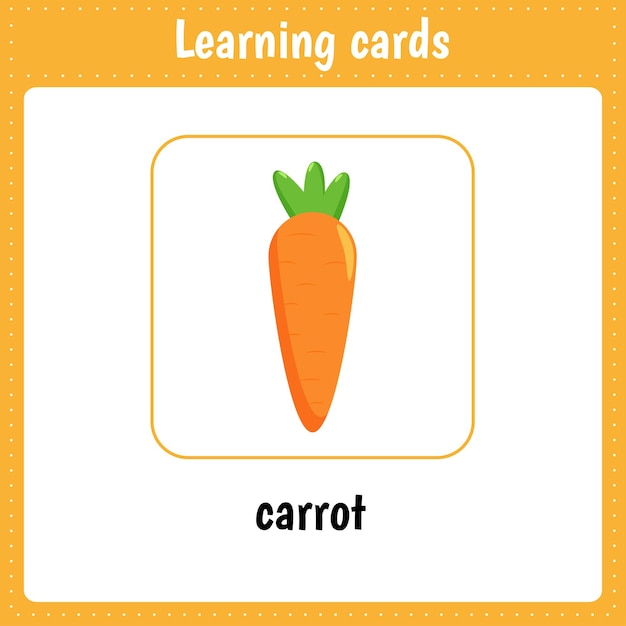 Learning English words Worksheets for kids education Educational worksheet Carrot