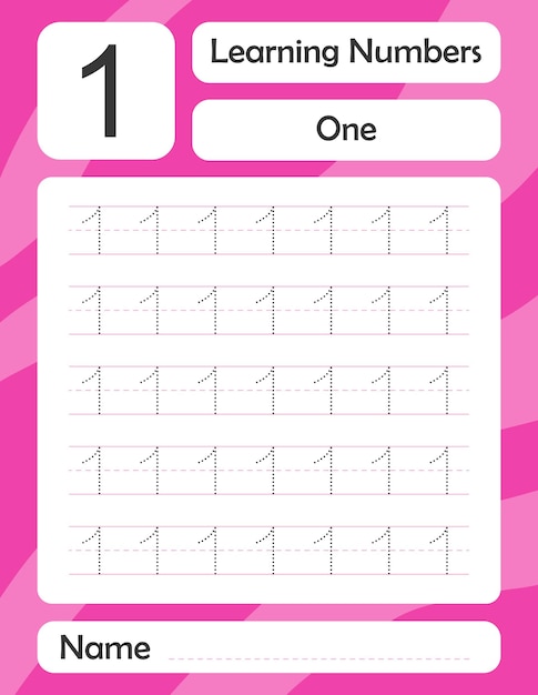 Learning Numbers Handwriting practice Color activity page Education developing worksheet