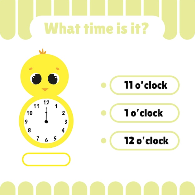 Learning time game on the clock