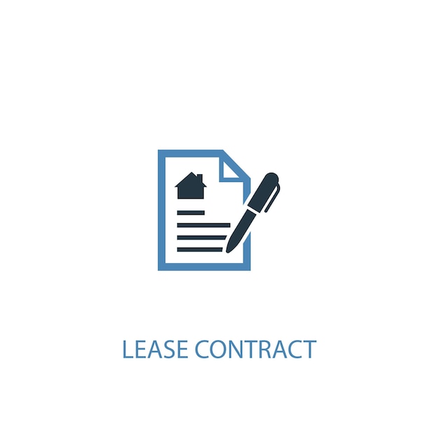 Lease contract concept 2 colored icon. Simple blue element illustration. Lease contract concept symbol design. Can be used for web and mobile UI/UX