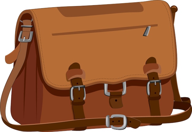 Leather bag vector illustration