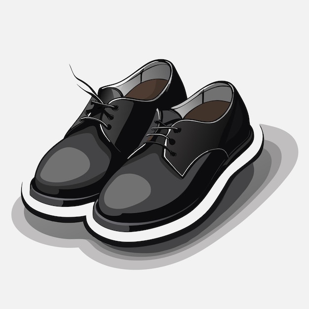 Vector leather black shoes for men on a isolated white background 9