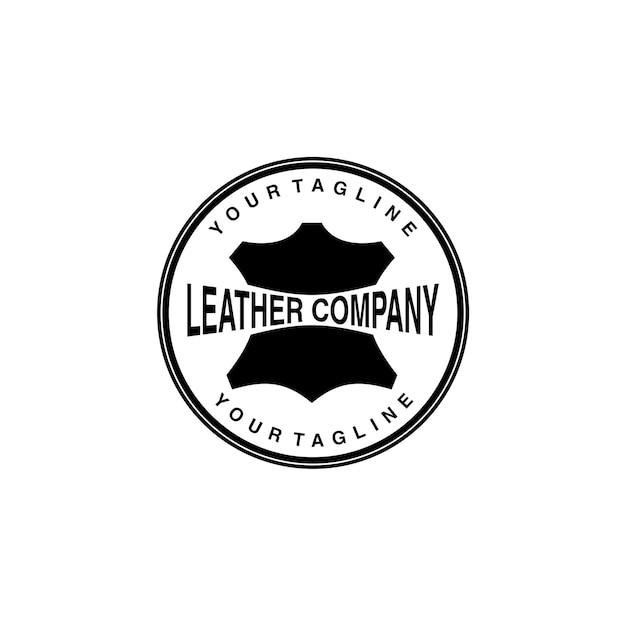 leather company badge vector logo design