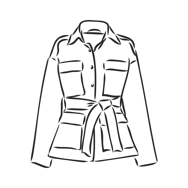 Leather jacket vector, icon, sketch. jacket, vector sketch on a white background