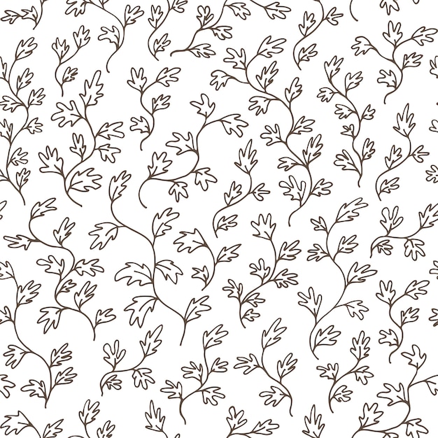 Leaves and branches seamless vector pattern