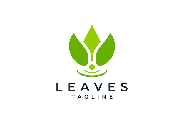 Leaves cosmetic spa nature green flower logo design