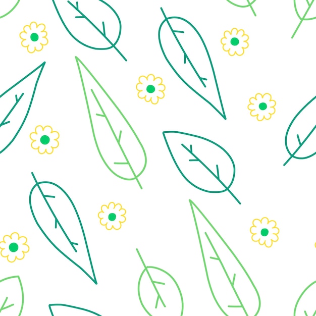 Leaves eco pattern modern hipster seamless pattern with