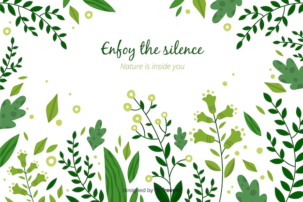 Leaves frame background with quote