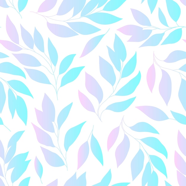 Leaves gradient seamless pattern