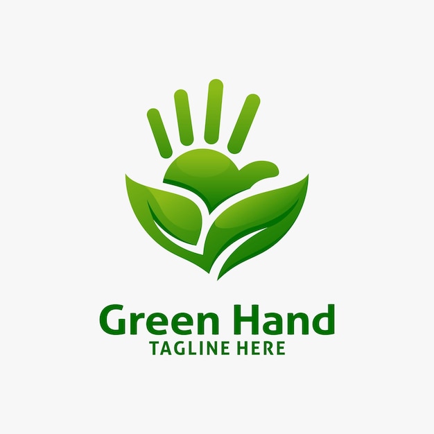 Leaves and hands for eco friendly logo design