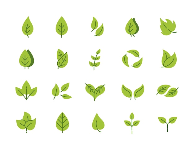 Leaves icons set