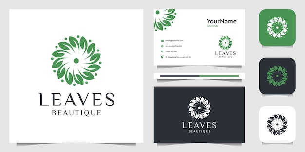 Leaves logo illustration graphic design