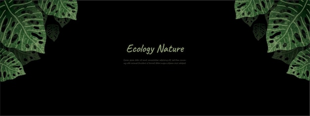 Leaves nature background design vector for ecology nature background