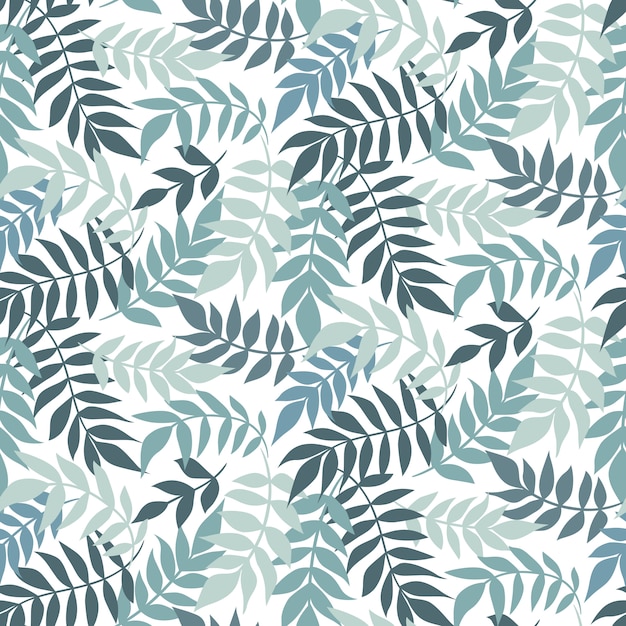  leaves seamless pattern. Floral ornament. Leaf .