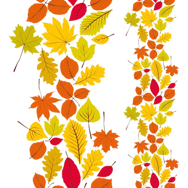 Leaves seamless wallpaper background, vector natural endless pattern, autumn background.