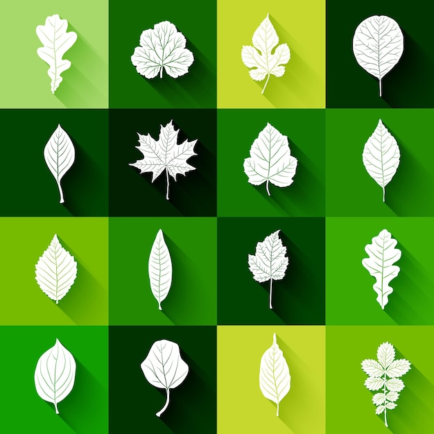 Leaves set vector background