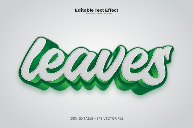 Leaves text effect in modern trend style