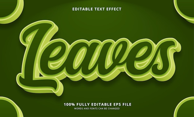 Leaves text style editable text effect