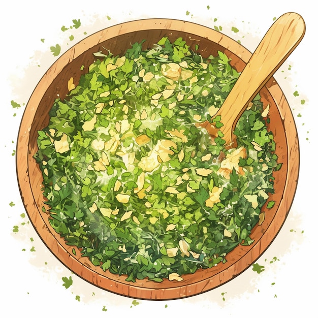 Vector lebanese tabouleh and parsley salad