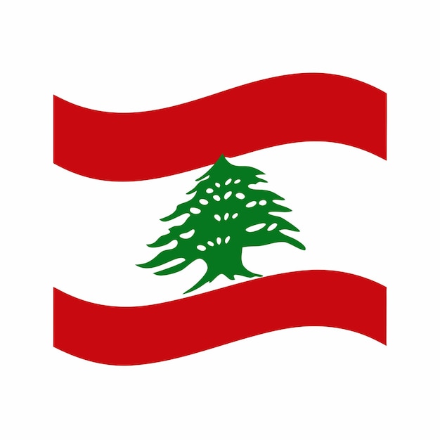 Vector lebanon flag illustration on white background