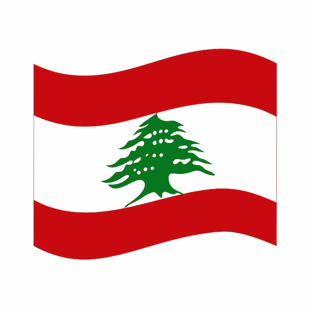 Vector lebanon flag illustration on white background