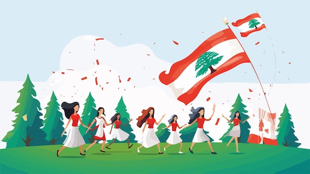 Vector lebanon independence day greetings vector illustration