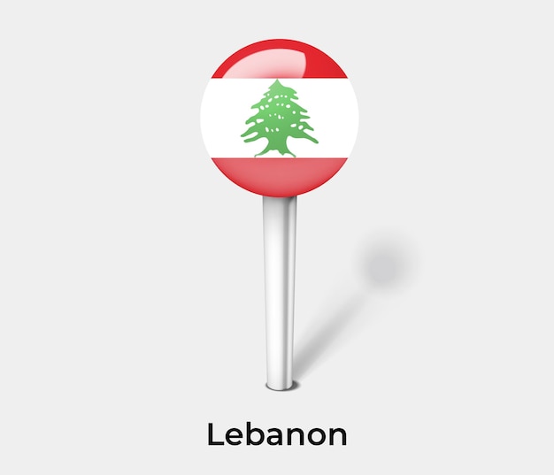 Lebanon push pin for map vector illustration