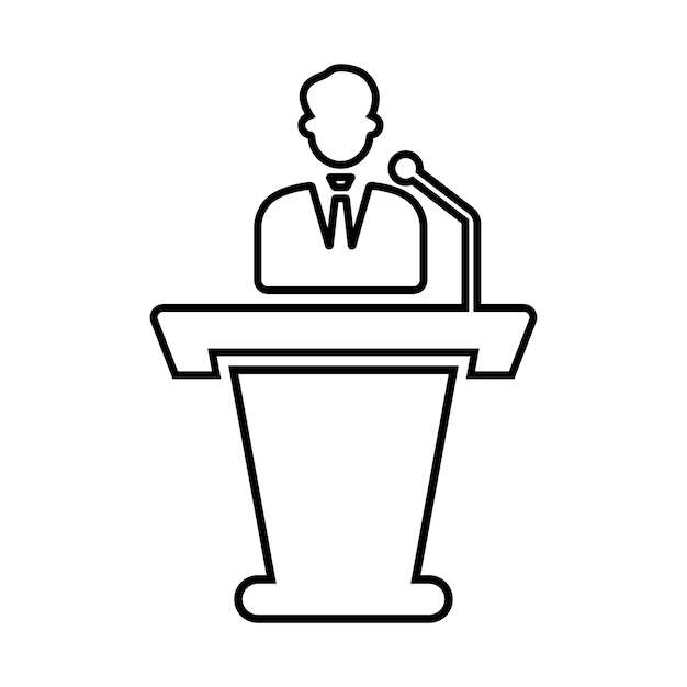 Lecture outline icon Line art vector