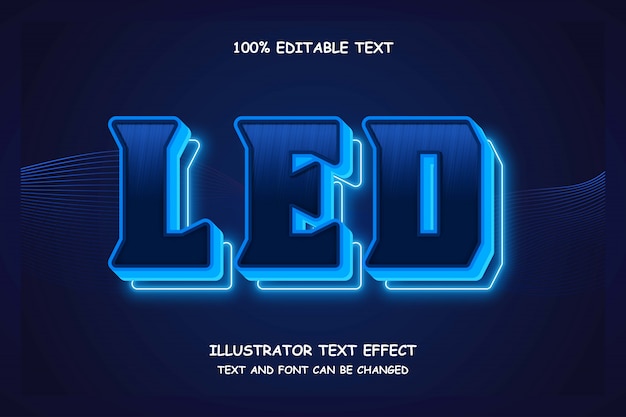 Led,3d editable text effect modern shadow neon style