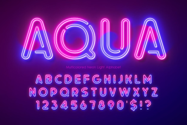 LED light 3d alphabet neon extra glowing modern type