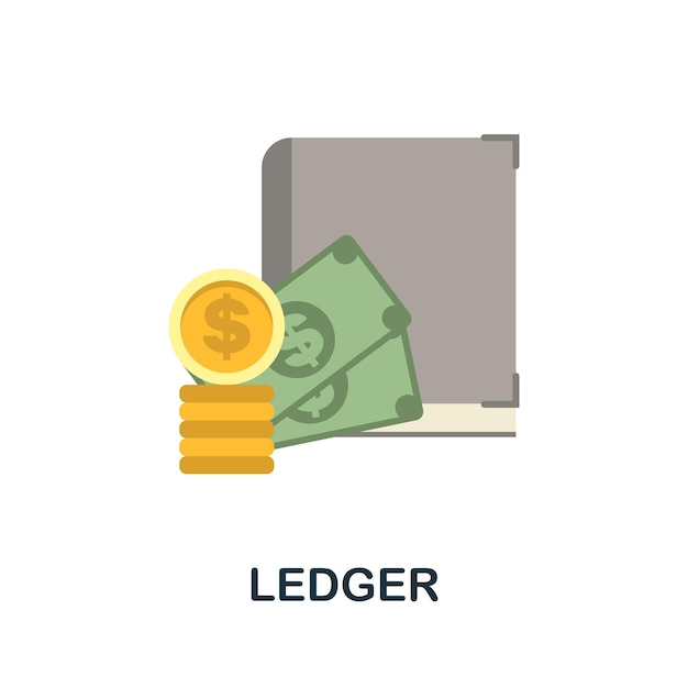 Ledger flat icon Colored sign from cryptocurrency collection Creative Ledger icon illustration for web design infographics and more