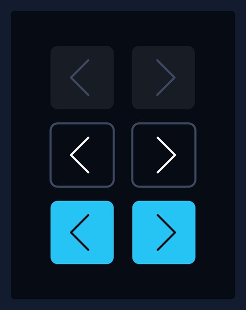 Left and right arrows UI elements kit