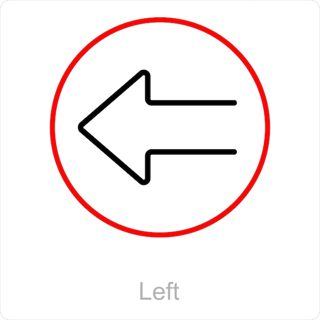 Left and way icon concept