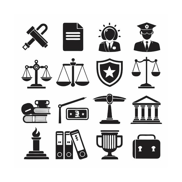 Vector legal and law icon set vector illustration