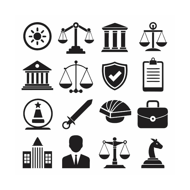 Vector legal and law icon set vector illustration