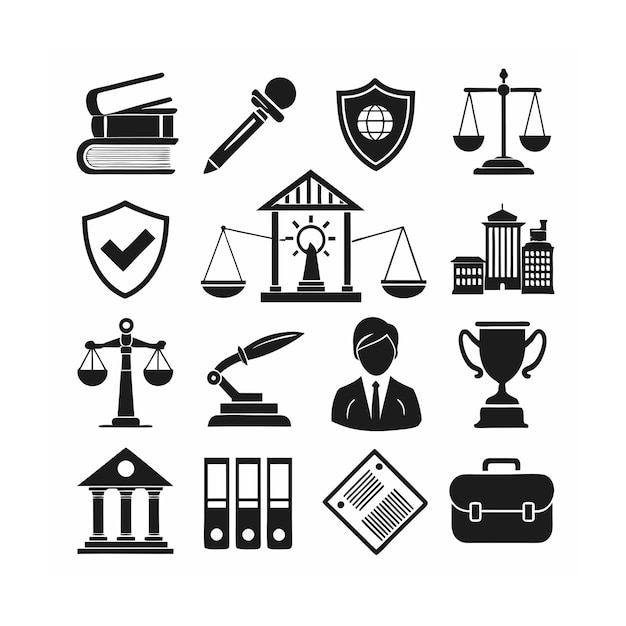 Legal and Law Icon Set Vector Illustration