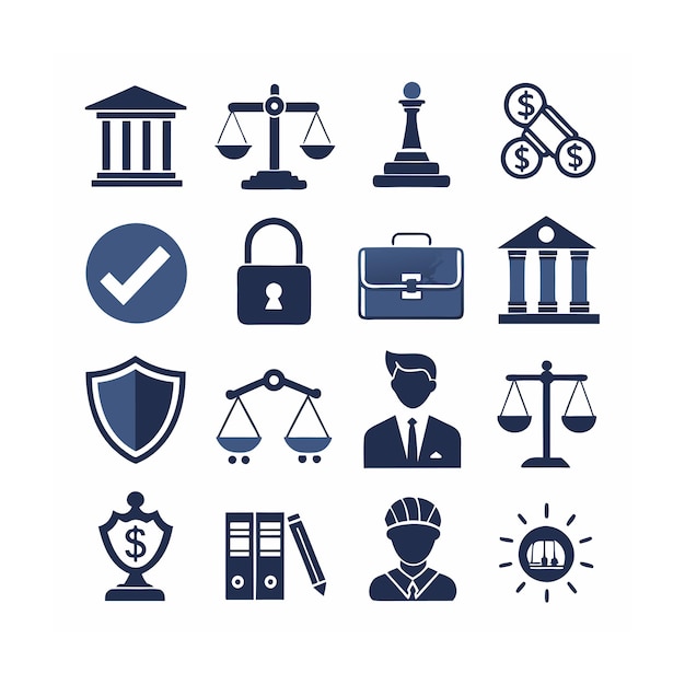 Vector legal and law icon set vector illustration