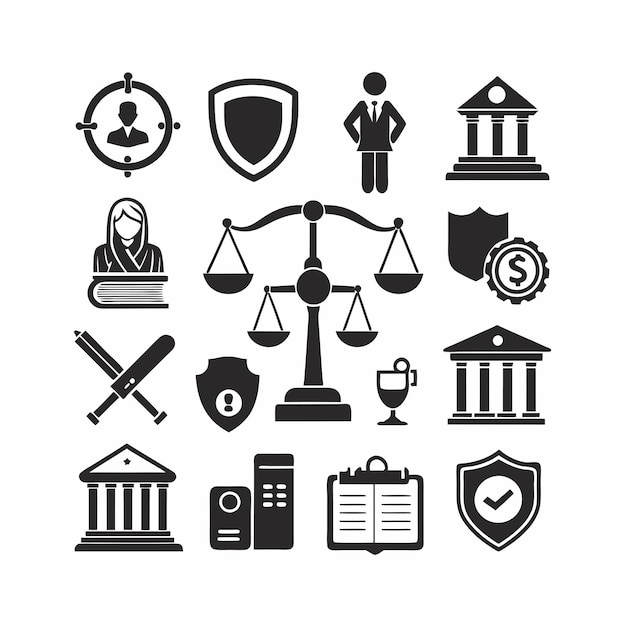 Legal and Law Icon Set Vector Illustration