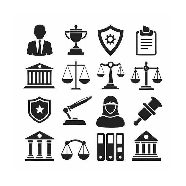 Legal and Law Icon Set Vector Illustration