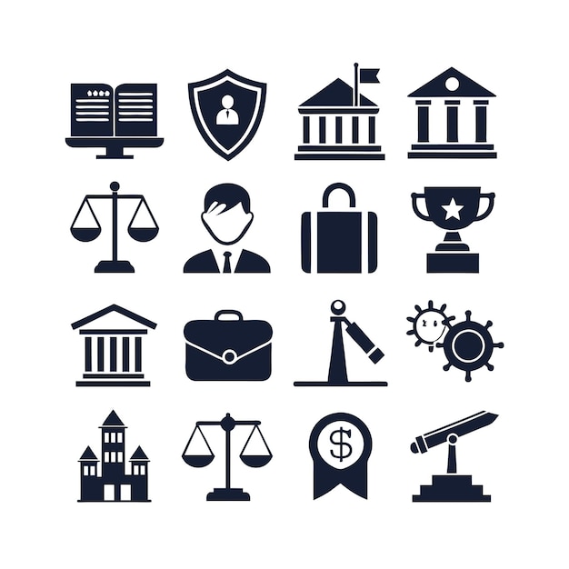 Vector legal and law icon set vector illustration